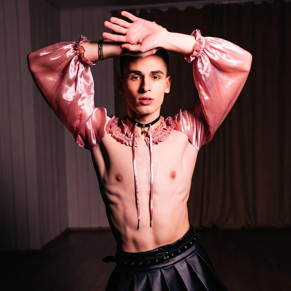 Adult LGBTQ+ transformation visual representing gender expression, identity, confidence and personalized ritual work.